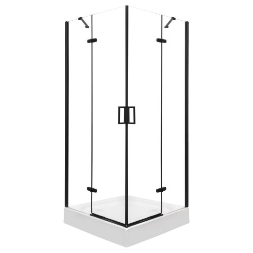 Flow Black szögletes nyílóajtós zuhanykabin zuhanytálca nélkül